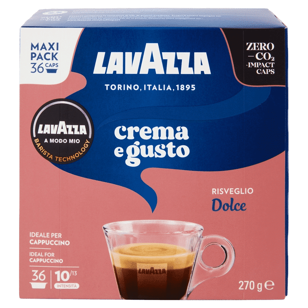 36 קפסולות לוואצה מודו מיהו דולצה - LAVAZZA MODO MIO DOLCE חוזק 10