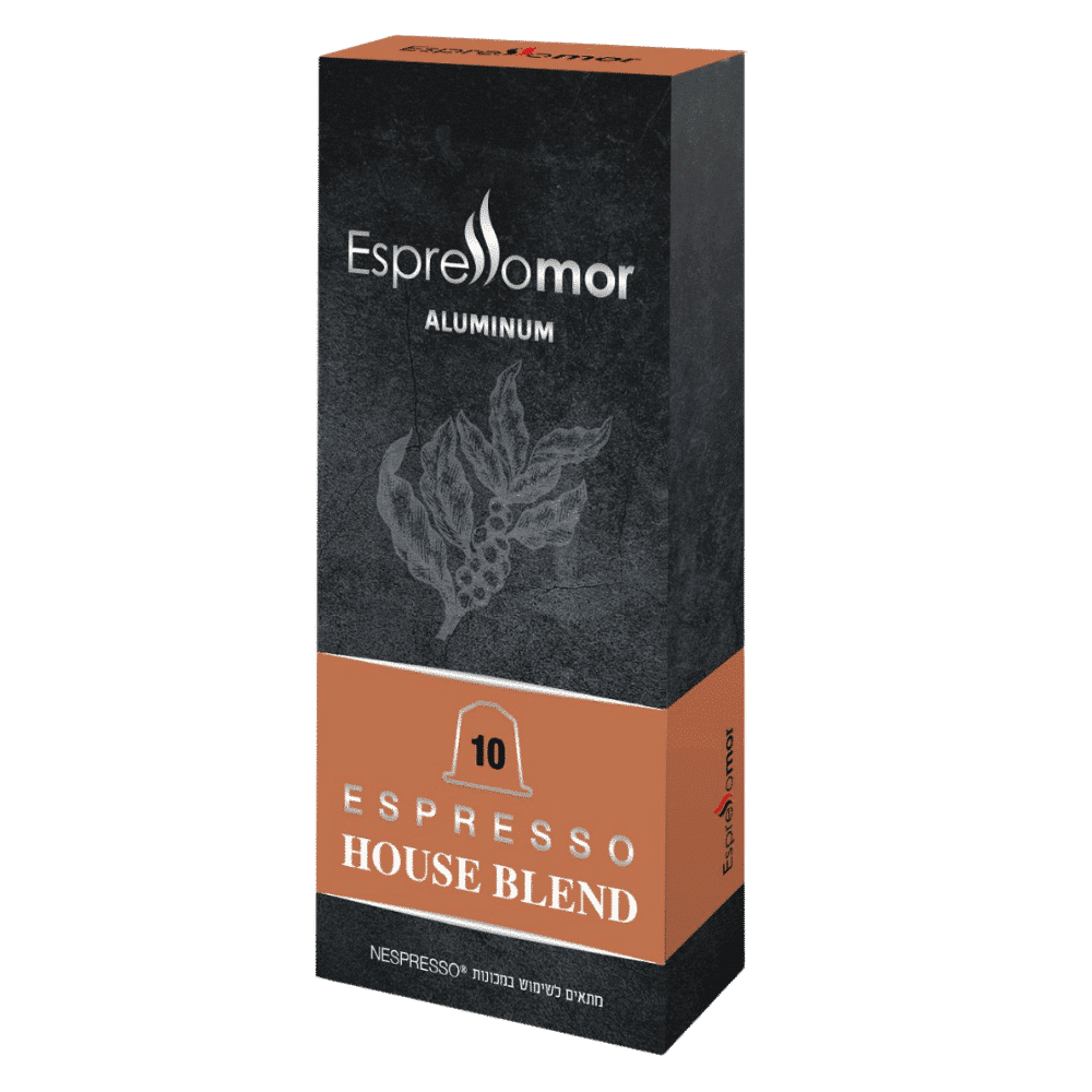 10 קפסולות אספרסומור האוס בלנד- ESPRESSOMOR House Blend