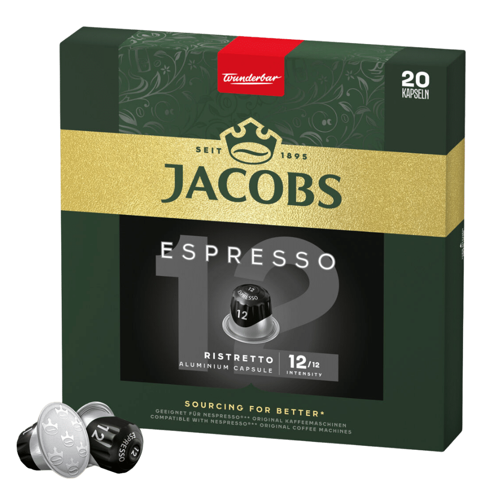 20 קפסולות JACOBS RISTRETTO חוזק 12