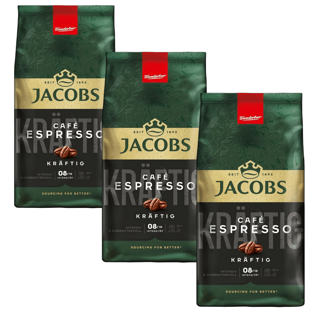 3 ק"ג פולי קפה גייקובס אספרסו קראפטיג - JACOBS ESPRESSO KRAFTIG חוזק 8/10