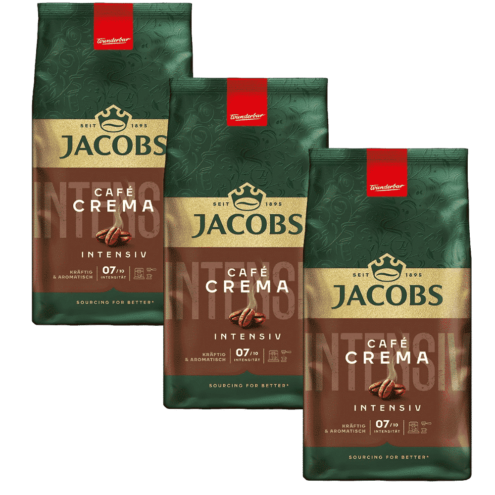 3 ק"ג פולי קפה גייקובס קרמה אינטנסו -JACOBS CREMA INTENSO חוזק 7/10