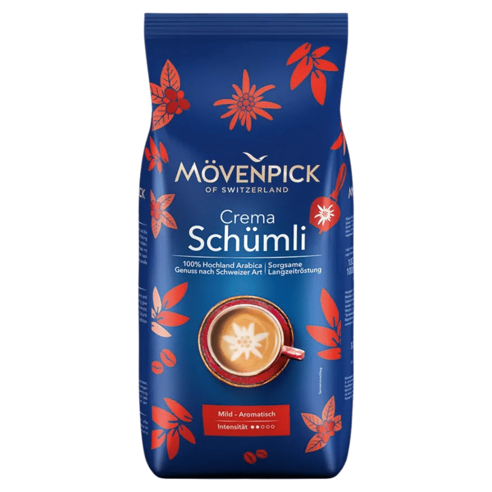 1 ק"ג פולי קפה Movenpick Crema Schumli Coffee 100% ARABICA חוזק 4
