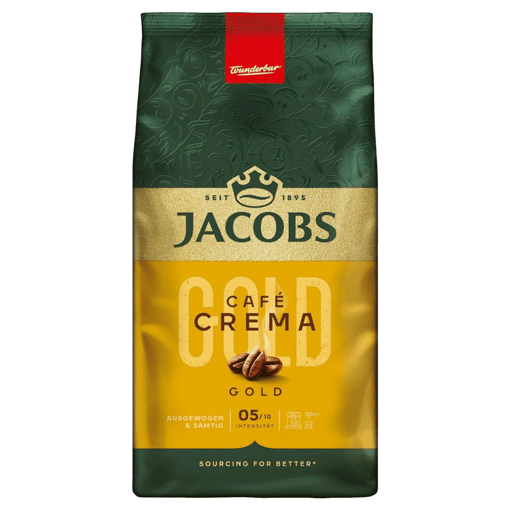 1 ק"ג פולי קפה גייקובס גולד - Jacobs cafe CREMA Gold חוזק 5/10