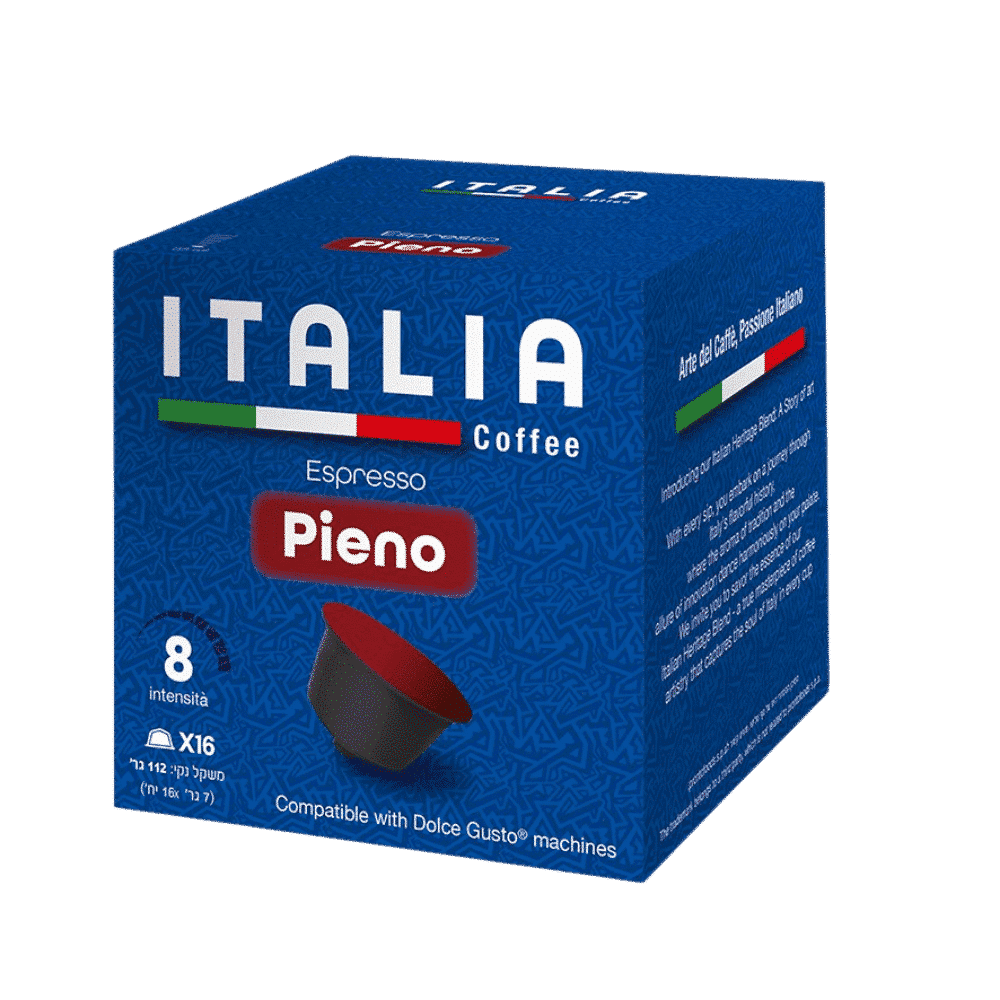 16 קפסולות קפה ITALIA - פיאנו תואם למכונת דולצ'ה גוסטו