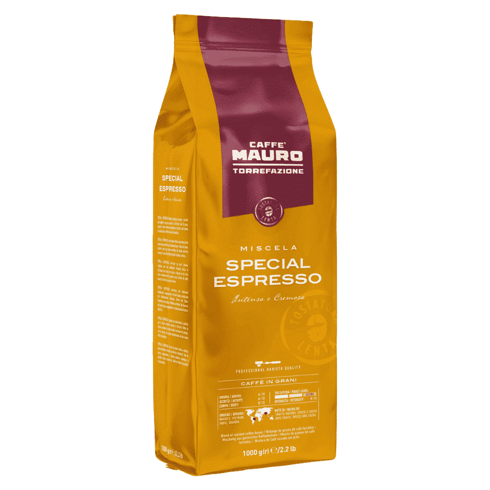 1 ק"ג פולי קפה מאורו ספיישל אספרסו - MAURO SPECIAL ESPRESSO חוזק 9/10