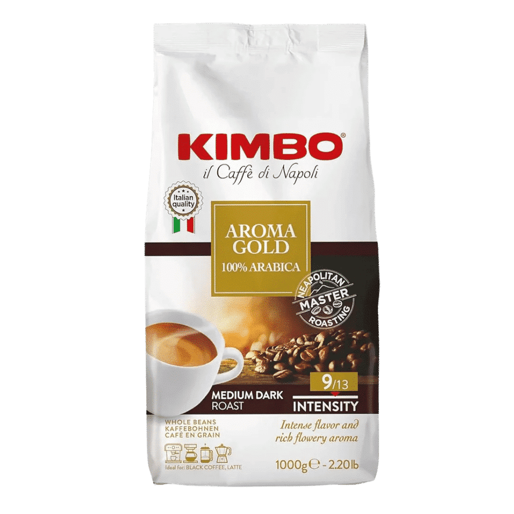 1 ק"ג פולי קפה קימבו ארומה גולד -KIMBO AROMA GOLD חוזק 9/13