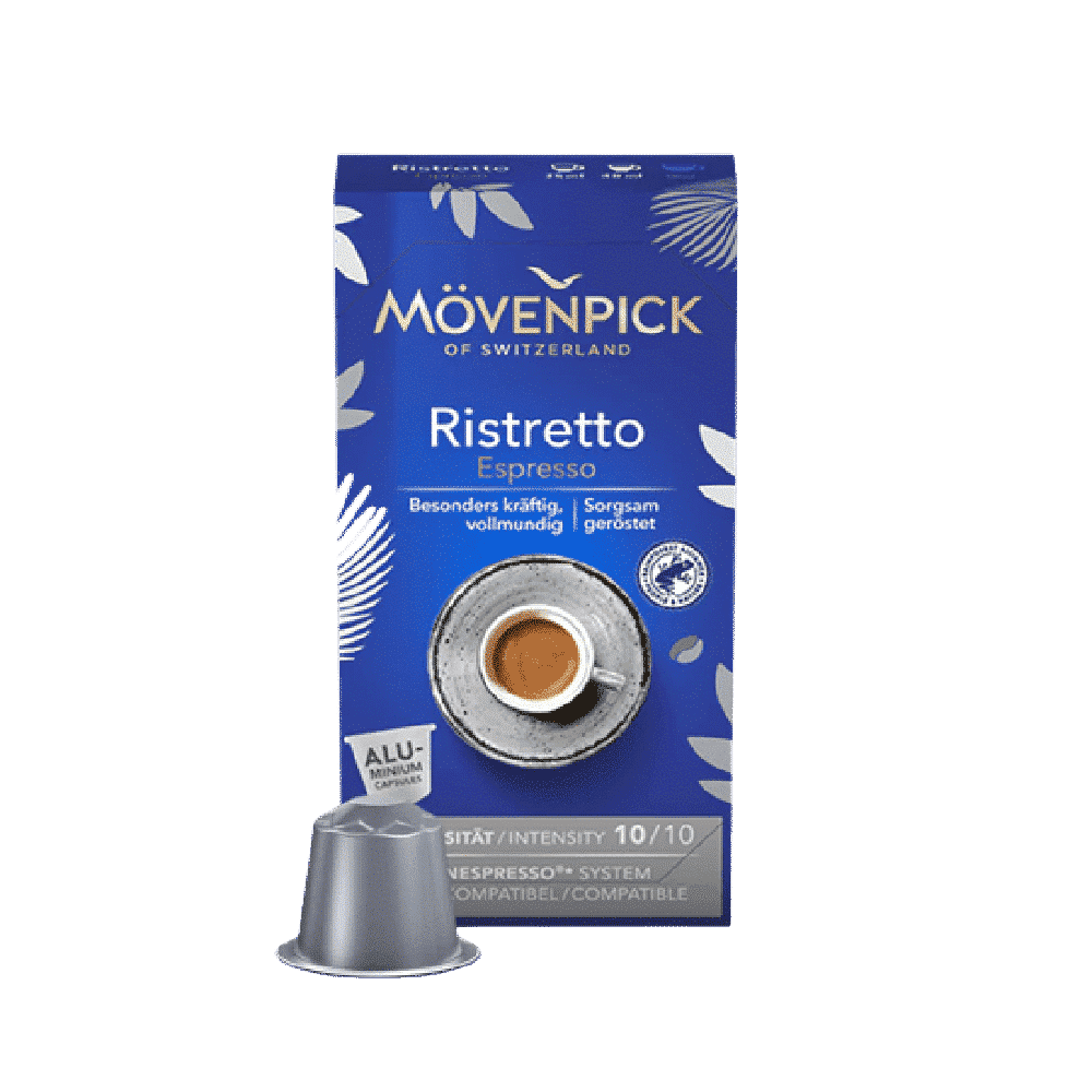 10 קפסולות מובנפיק ריסטרטו נספרסו -MOVENPICK RISTRETTO חוזק 10/10
