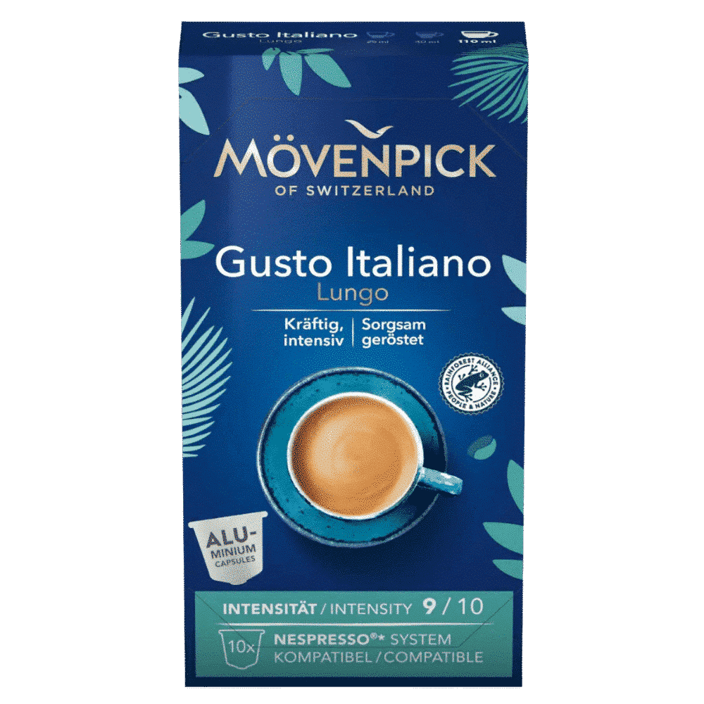10 קפסולות מובנפיק גוסטו איטאליאנו נספרסו -MOVENPICK GUSTO ITALIANO חוזק 9/10