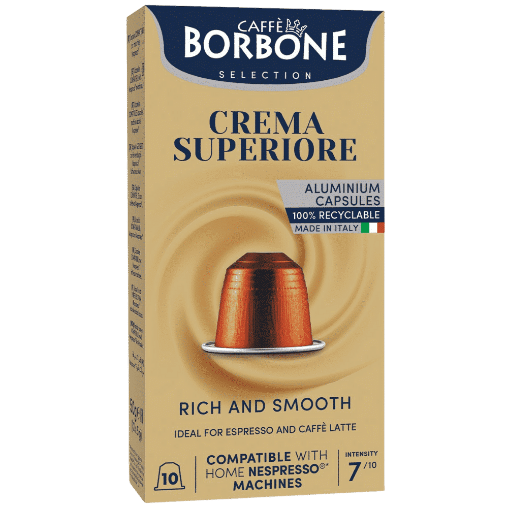 10 קפסולות בורבון קרמה נספרסו -BORBONE CREMA SUPERIORE חוזק 7/10