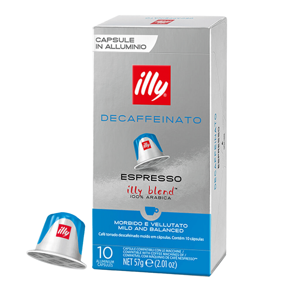 10 קפסולות נטול קפאין נספרסו - ILLY DECAFFEINATO