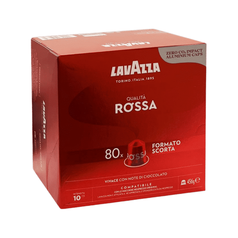 80 קפסולות לוואצה רוסה נספרסו -LAVAZZA ROSSA חוזק 10/13