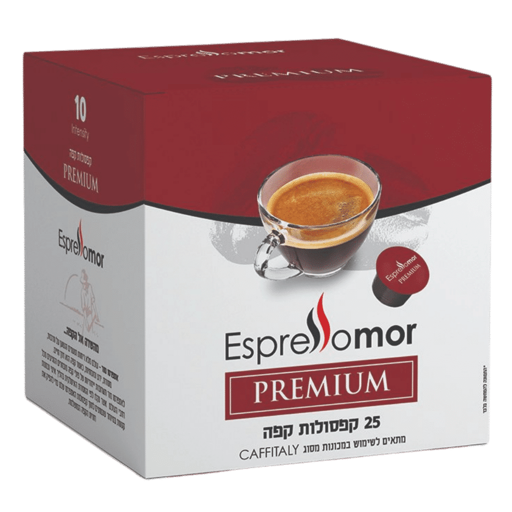 25 קפסולות אספרסומור קאפיטלי פרימיום -ESPRESSOMOR Premium