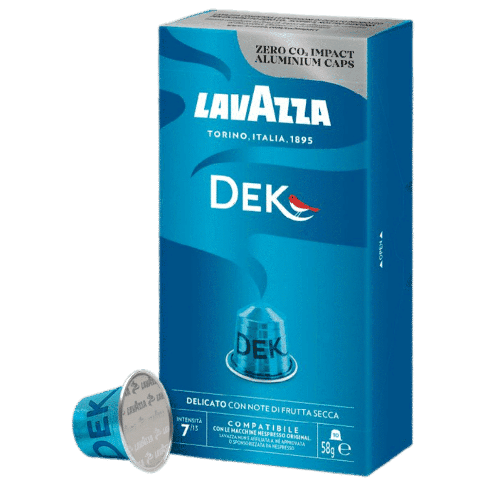 10 קפסולות לוואצה נטול קפאין נספרסו - lavazza dek חוזק 7
