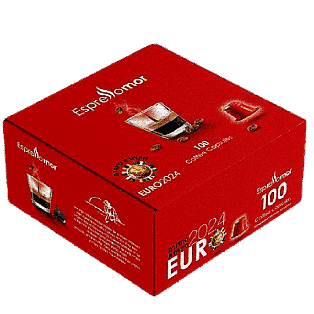 100 קפסולות תואם נספרסו espressomor מהדורת יורו 2024